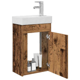 Vidaxl badkamermeubel met kraan oud hout 40,5 x 22,5 x 62 cm
