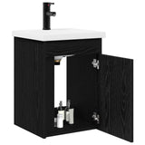 Vidaxl badkamermeubel met kraan zwart eiken 42 x 40 x 74,5 cm