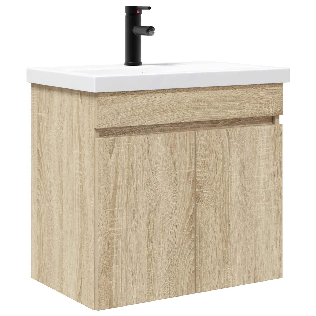 Vidaxl badkamermeubel met kraan sonoma eiken 61 x 40 x 74,5 cm