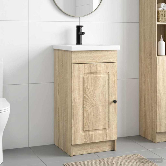 Vidaxl badkamermeubel met wasbak sonoma eiken 42 x 40 x 84,5 cm