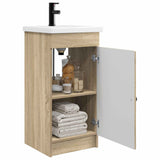 Vidaxl badkamermeubel met wasbak sonoma eiken 42 x 40 x 84,5 cm