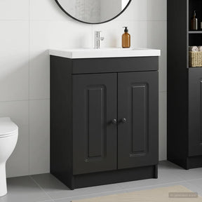 Vidaxl badkamer onder wastafel kast zwart 56 x 37,5 x 81 cm