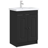 Vidaxl badkamer onder wastafel kast zwart 56 x 37,5 x 81 cm