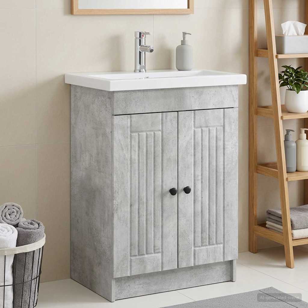 Vidaxl badkamer onder wastafel kast betongrijs 78,5 x 37,5 x 81 cm