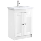 Vidaxl badkamer onder wastafel kast hoogglans wit 78,5 x 37,5 x 81 cm