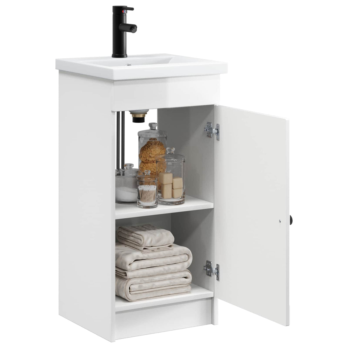 Vidaxl badkamermeubel met wasbak hoogglans wit 42 x 40 x 84,5 cm