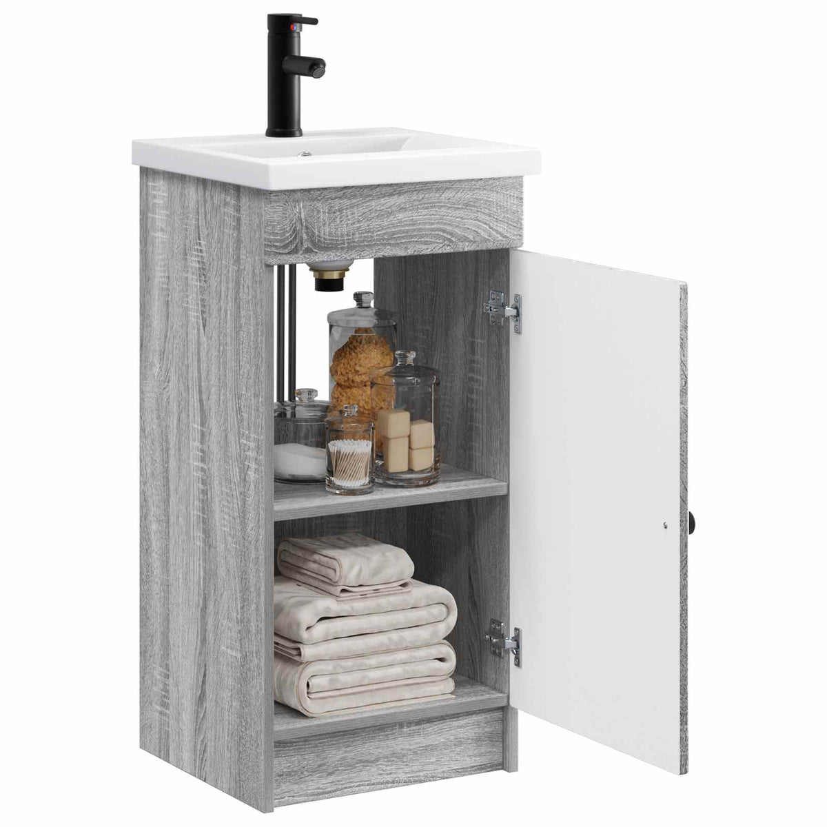 Vidaxl badkamermeubel met wasbak grijs sonoma 42 x 40 x 84,5 cm