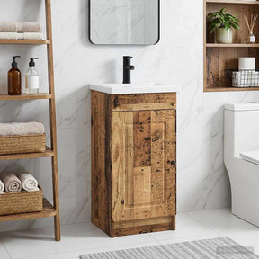 Vidaxl badkamermeubel met wasbak oud hout 42 x 40 x 84,5 cm