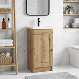 Vidaxl badkamermeubel met wasbak artisanaal eiken 42 x 40 x 84,5 cm