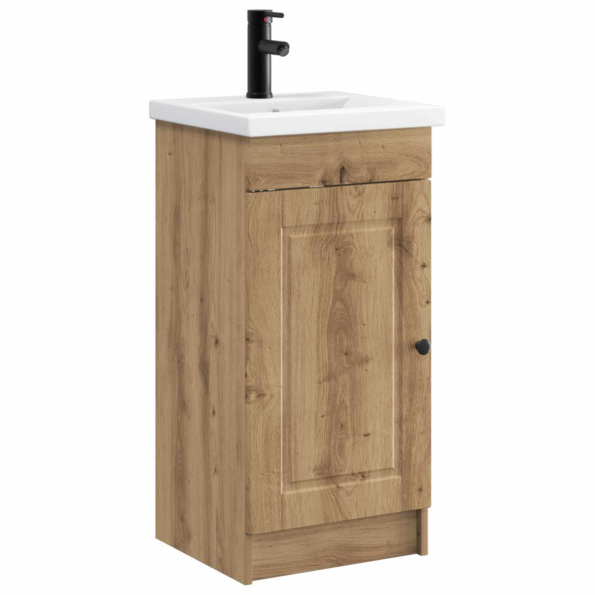 Vidaxl badkamermeubel met wasbak artisanaal eiken 42 x 40 x 84,5 cm