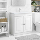 Vidaxl badkamer onder wastafel kast hoogglans wit 56 x 37,5 x 81 cm