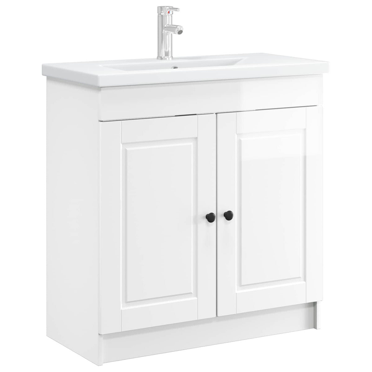 Vidaxl badkamer onder wastafel kast hoogglans wit 56 x 37,5 x 81 cm