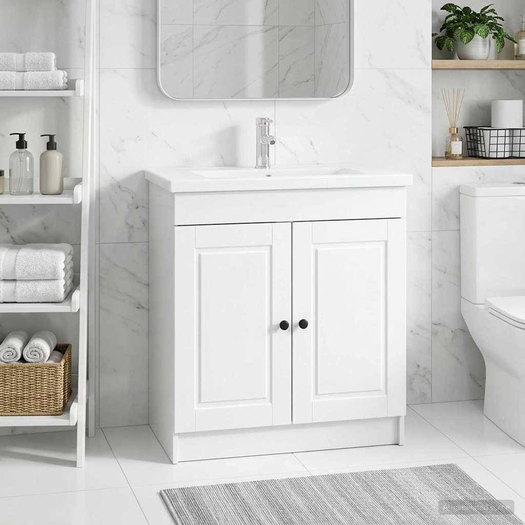 Vidaxl badkamer onder wastafel kast hoogglans wit 78,5 x 37,5 x 81 cm