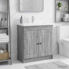 Vidaxl badkamer onder wastafel kast grijs sonoma 78,5 x 37,5 x 81 cm