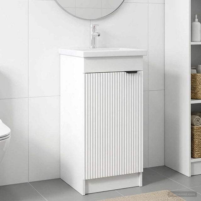 Vidaxl badkamermeubel met wasbak wit 42 x 40 x 84,5 cm bewerkt hout