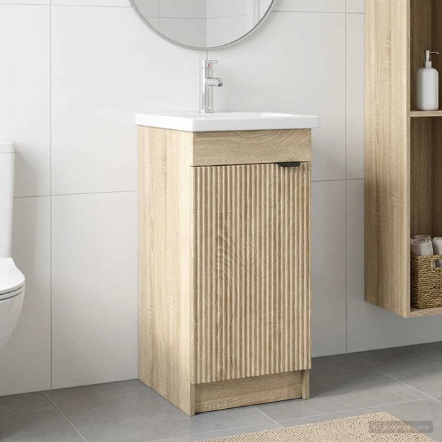Vidaxl badkamermeubel met wasbak sonoma eiken 42 x 40 x 84,5 cm