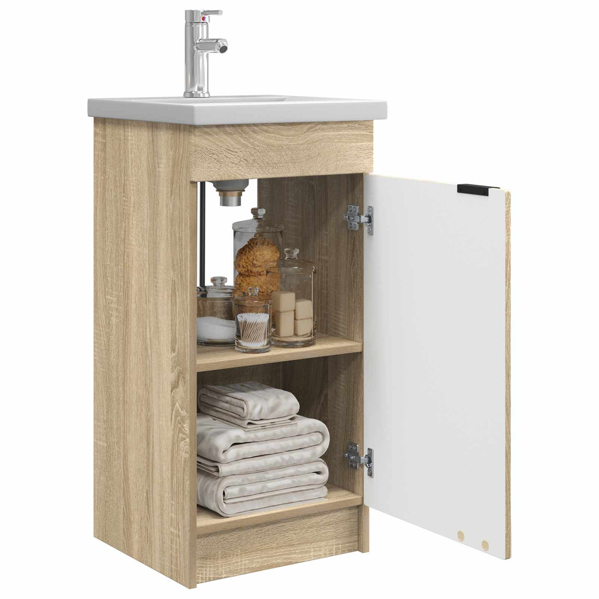 Vidaxl badkamermeubel met wasbak sonoma eiken 42 x 40 x 84,5 cm