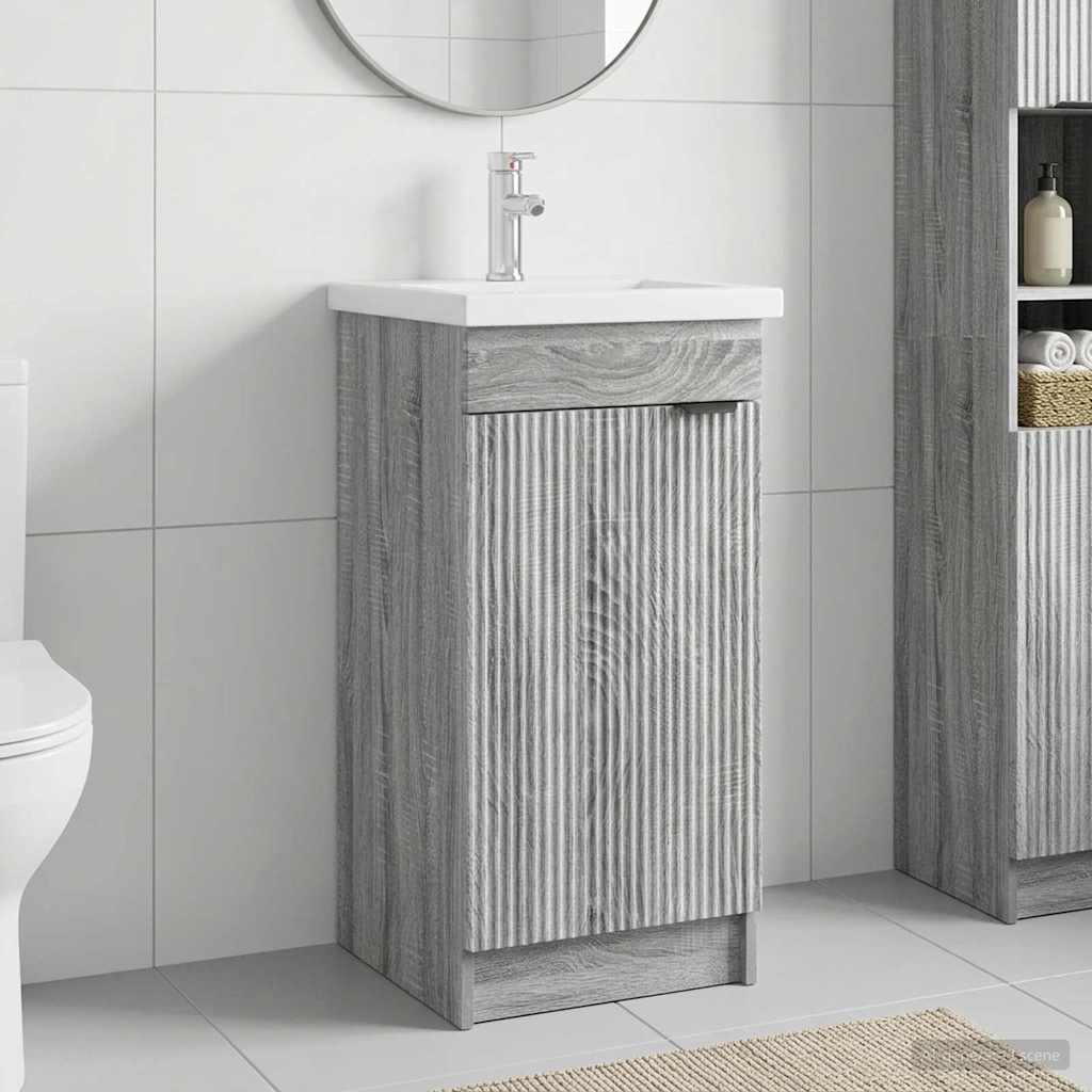 Vidaxl badkamermeubel met wasbak grijs sonoma 42 x 40 x 84,5 cm