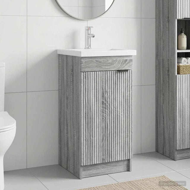 Vidaxl badkamermeubel met wasbak grijs sonoma 42 x 40 x 84,5 cm