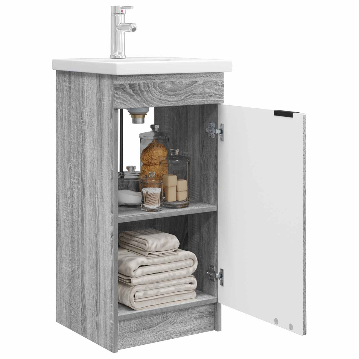 Vidaxl badkamermeubel met wasbak grijs sonoma 42 x 40 x 84,5 cm