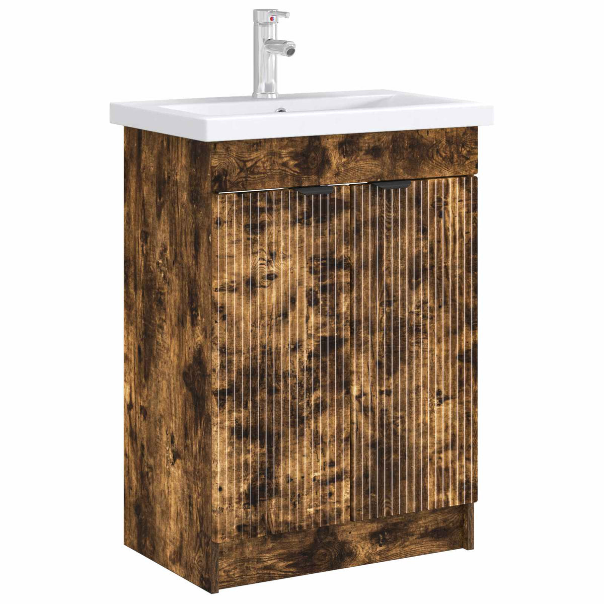 Vidaxl badkamer onder wastafel kast gerookt eiken 56 x 37,5 x 81 cm