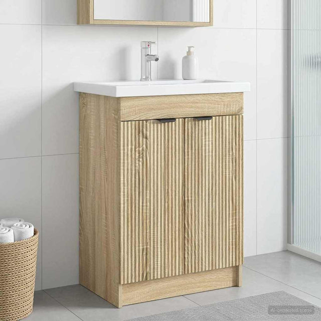 Vidaxl badkamer onder wastafel kast sonoma eiken 78,5 x 37,5 x 81 cm