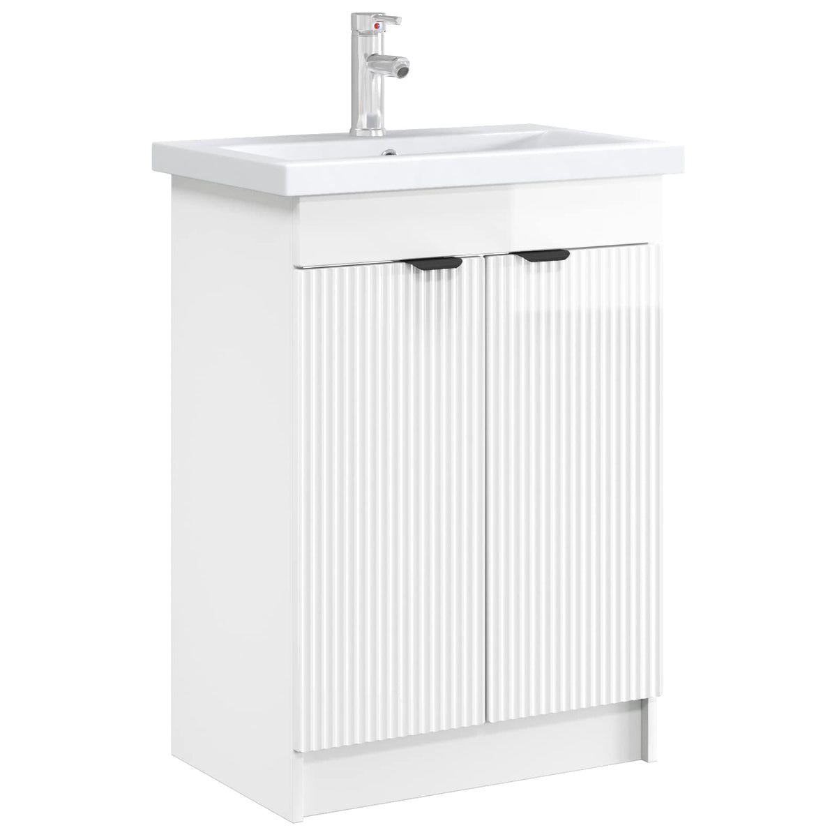 Vidaxl badkamer onder wastafel kast hoogglans wit 78,5 x 37,5 x 81 cm