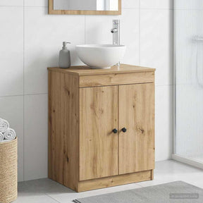 Vidaxl badkamerkast artisanaal eiken 54 x 41 x 70 cm bewerkt hout