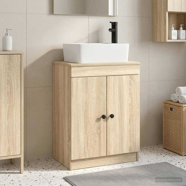 Vidaxl badkamermeubel met wasbak sonoma eiken 54 x 35 x 83 cm