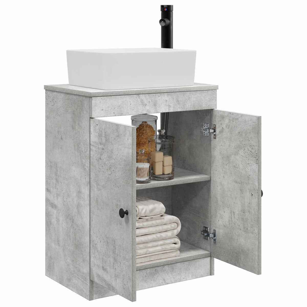 Vidaxl badkamermeubel met wasbak betongrijs 54 x 35 x 83 cm