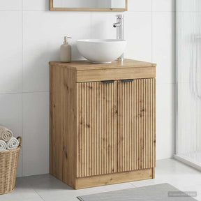 Vidaxl badkamerkast artisanaal eiken 54 x 41 x 70 cm bewerkt hout