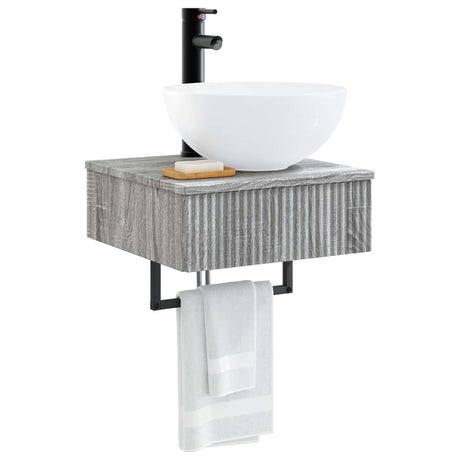 Vidaxl wandgemonteerde wastafel grijs sonoma 40 x 41 x 40,5 cm
