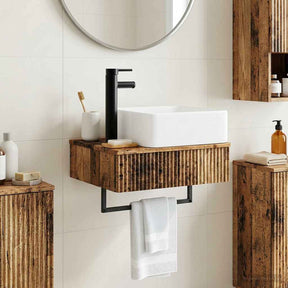 Vidaxl wandgemonteerde wastafel oud hout 50 x 41 x 39 cm bewerkt hout