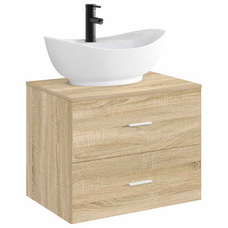 Vidaxl badkamer wastafel met kraan en afvoer mat zwart 59 x 35 x 21 cm