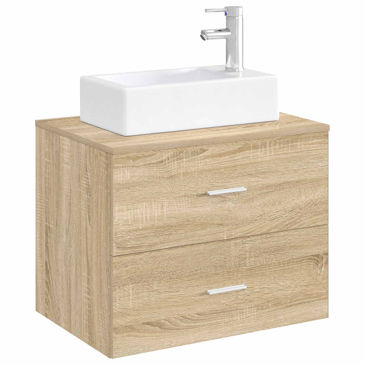 Vidaxl badkamer wastafel met kraan en afvoer chroom