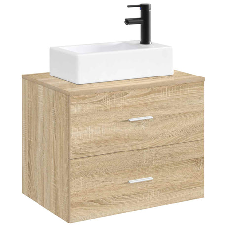 Vidaxl badkamer wastafel met kraan en afvoer mat zwart