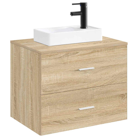 Vidaxl badkamer wastafel met kraan en afvoer mat zwart