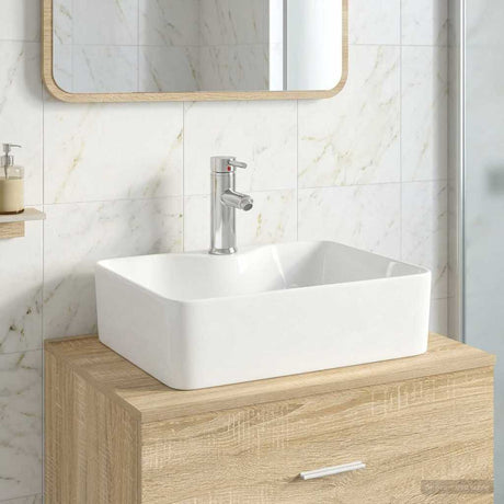 Vidaxl badkamer wastafel met kraan en afvoer chroom