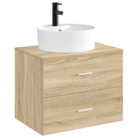 Vidaxl badkamer wastafel met kraan en afvoer mat zwart