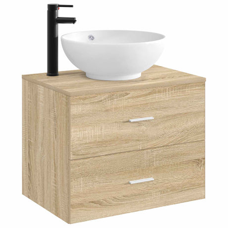 Vidaxl badkamer wastafel met kraan en afvoer mat zwart 44 x 44 x 16 cm