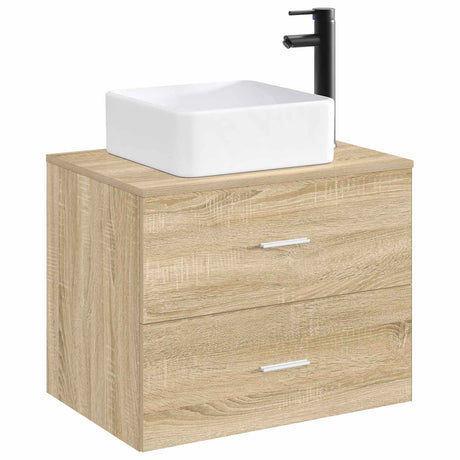 Vidaxl badkamer wastafel met kraan en afvoer mat zwart 49 x 37 x 14 cm
