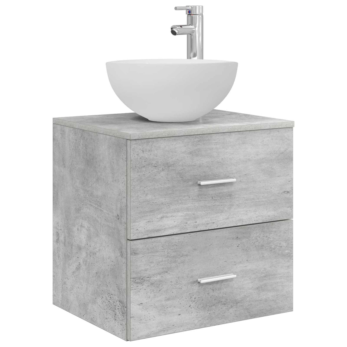 Vidaxl wandgemonteerde wastafel vanity betongrijs 49,5 x 35 x 63 cm
