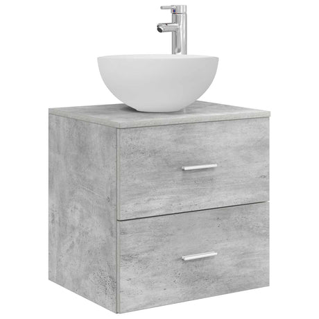 Vidaxl wandgemonteerde wastafel vanity betongrijs 49,5 x 35 x 63 cm
