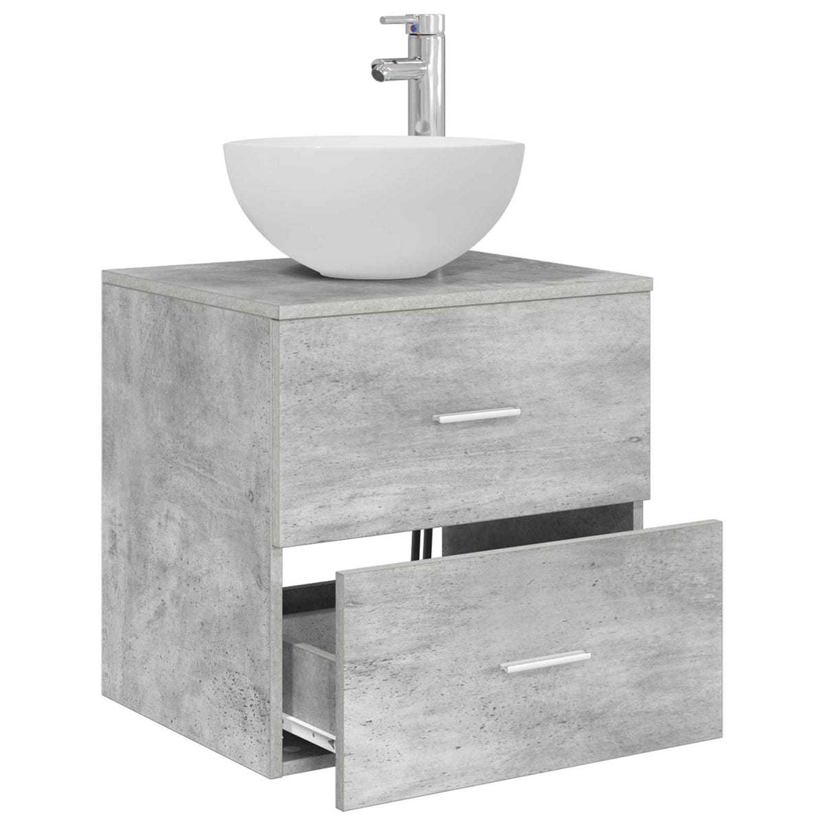 Vidaxl wandgemonteerde wastafel vanity betongrijs 49,5 x 35 x 63 cm