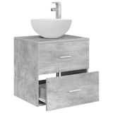 Vidaxl wandgemonteerde wastafel vanity betongrijs 49,5 x 35 x 63 cm