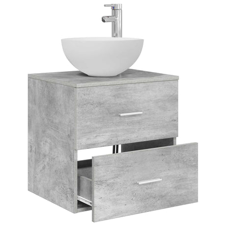 Vidaxl wandgemonteerde wastafel vanity betongrijs 49,5 x 35 x 63 cm