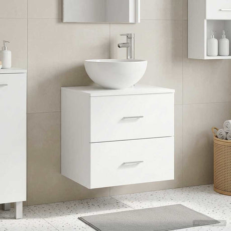 Vidaxl wandgemonteerde wastafelmeubel wit 49,5 x 41 x 64,5 cm