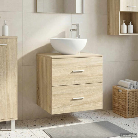 Vidaxl wandgemonteerde wastafelmeubel sonoma eiken 49,5 x 41 x 64,5 cm