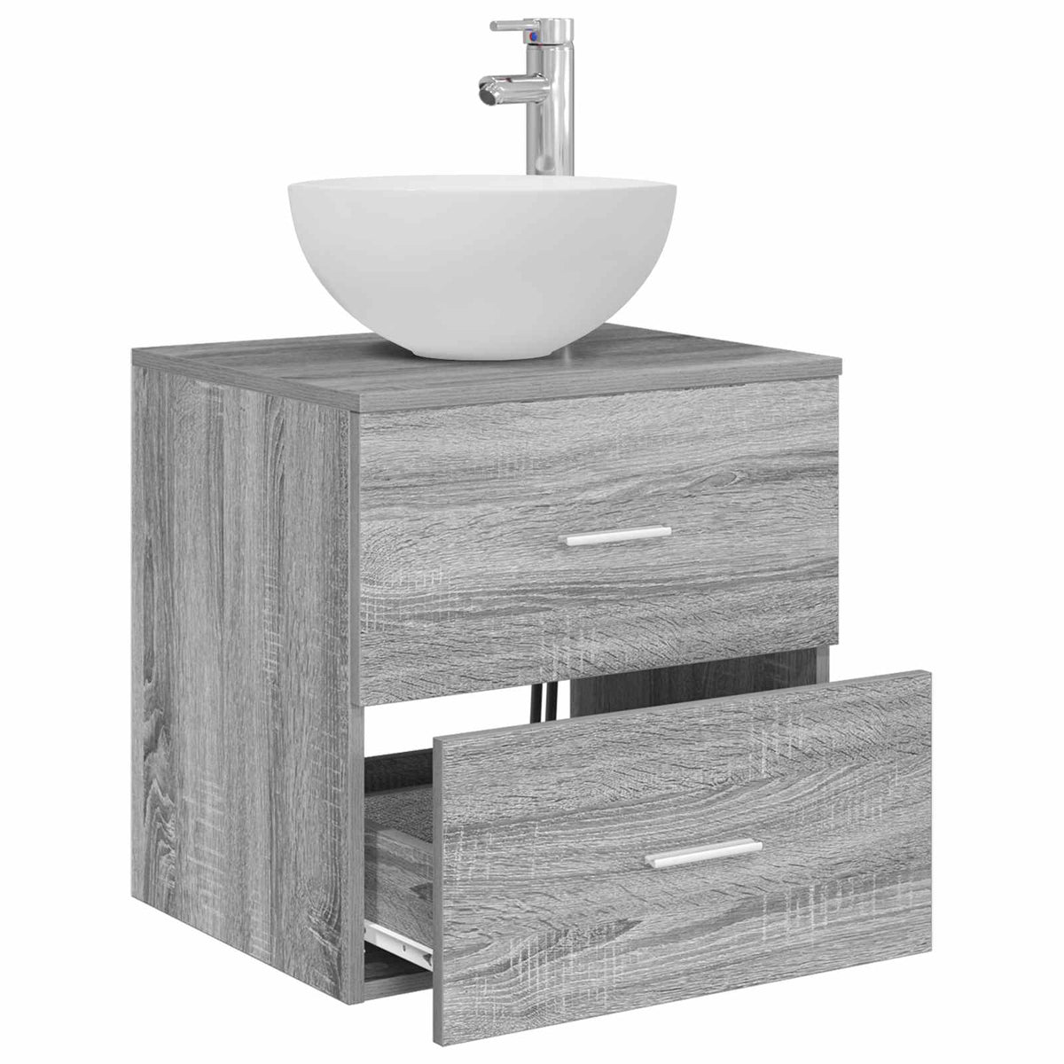 Vidaxl wandgemonteerde wastafelmeubel grijs sonoma 49,5 x 41 x 64,5 cm