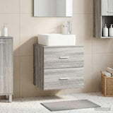Vidaxl wandgemonteerde wastafelmeubel grijs sonoma 49,5 x 41 x 63 cm